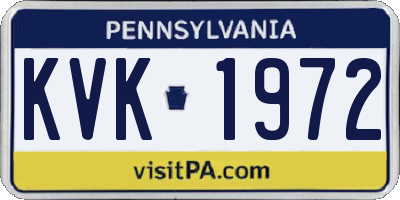 PA license plate KVK1972