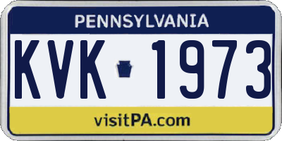PA license plate KVK1973