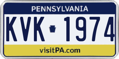 PA license plate KVK1974