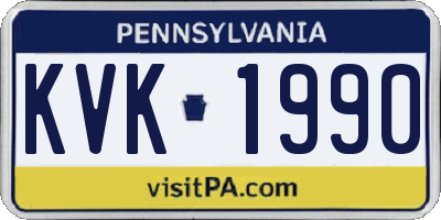 PA license plate KVK1990