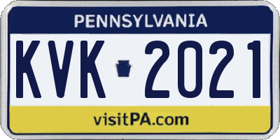 PA license plate KVK2021