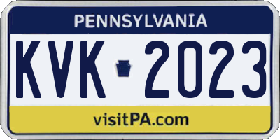 PA license plate KVK2023
