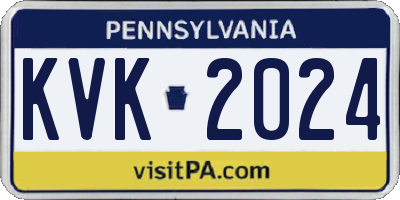 PA license plate KVK2024