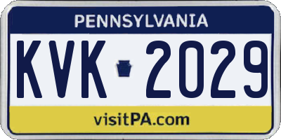 PA license plate KVK2029