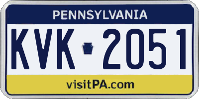 PA license plate KVK2051