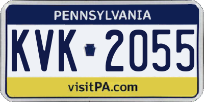 PA license plate KVK2055