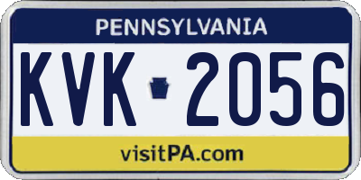 PA license plate KVK2056