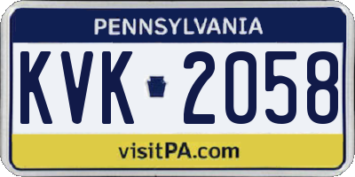 PA license plate KVK2058