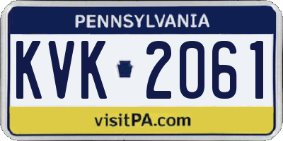PA license plate KVK2061