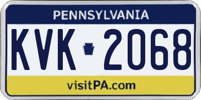 PA license plate KVK2068