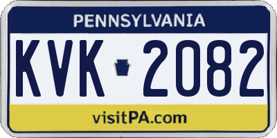 PA license plate KVK2082