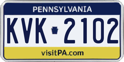 PA license plate KVK2102