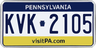 PA license plate KVK2105