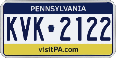 PA license plate KVK2122