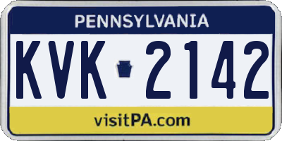 PA license plate KVK2142