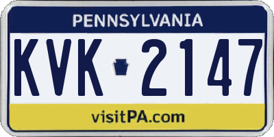PA license plate KVK2147