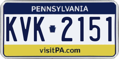 PA license plate KVK2151