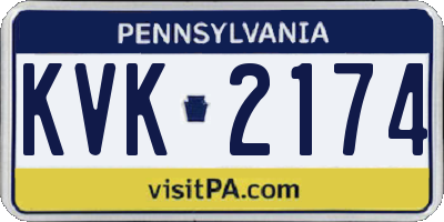 PA license plate KVK2174