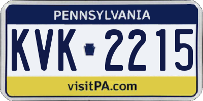 PA license plate KVK2215