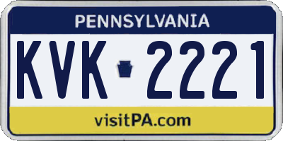 PA license plate KVK2221