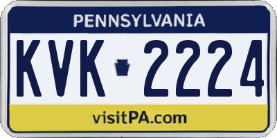 PA license plate KVK2224