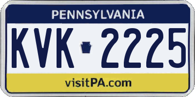 PA license plate KVK2225
