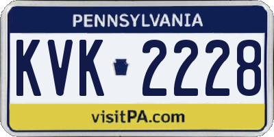 PA license plate KVK2228