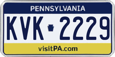 PA license plate KVK2229