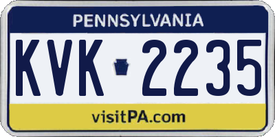 PA license plate KVK2235