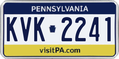 PA license plate KVK2241