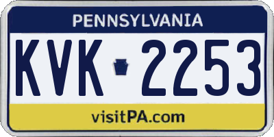 PA license plate KVK2253