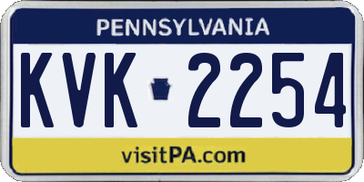 PA license plate KVK2254