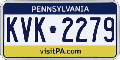 PA license plate KVK2279
