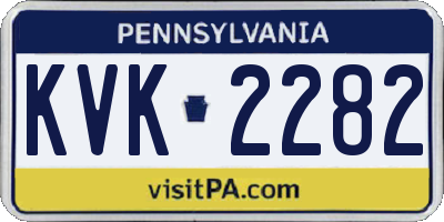 PA license plate KVK2282
