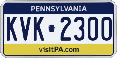 PA license plate KVK2300