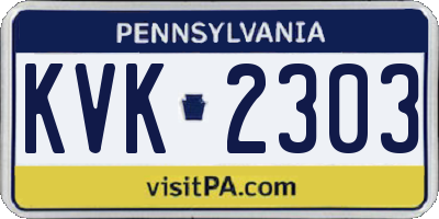 PA license plate KVK2303
