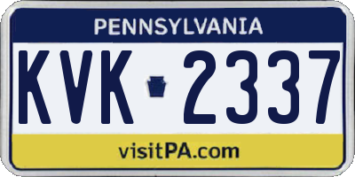 PA license plate KVK2337