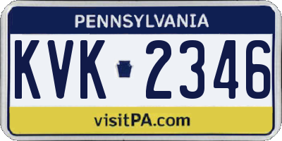 PA license plate KVK2346