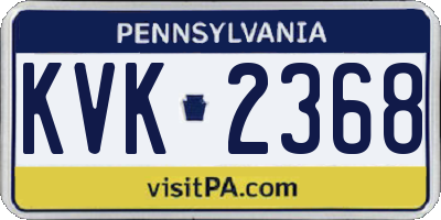 PA license plate KVK2368