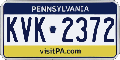 PA license plate KVK2372