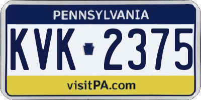 PA license plate KVK2375