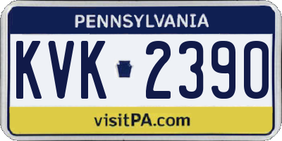 PA license plate KVK2390
