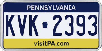 PA license plate KVK2393