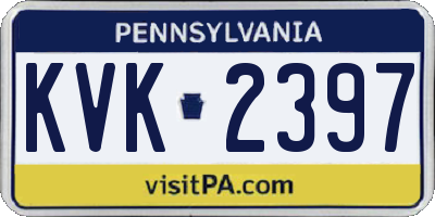 PA license plate KVK2397