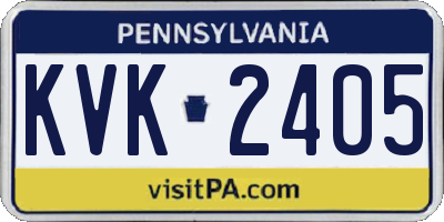 PA license plate KVK2405