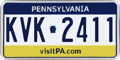 PA license plate KVK2411