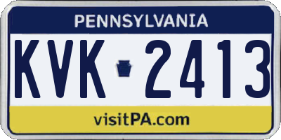 PA license plate KVK2413