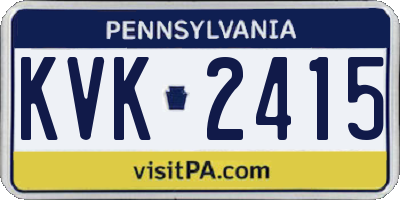 PA license plate KVK2415
