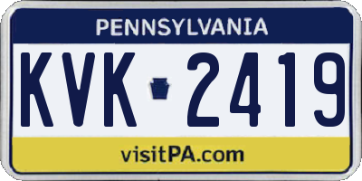 PA license plate KVK2419