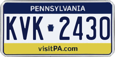 PA license plate KVK2430